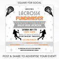 lacrosse fundraiser poster set social media template invitation